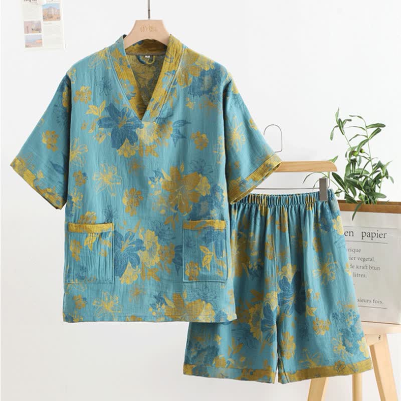 Kiomono Green Short Pajama Set