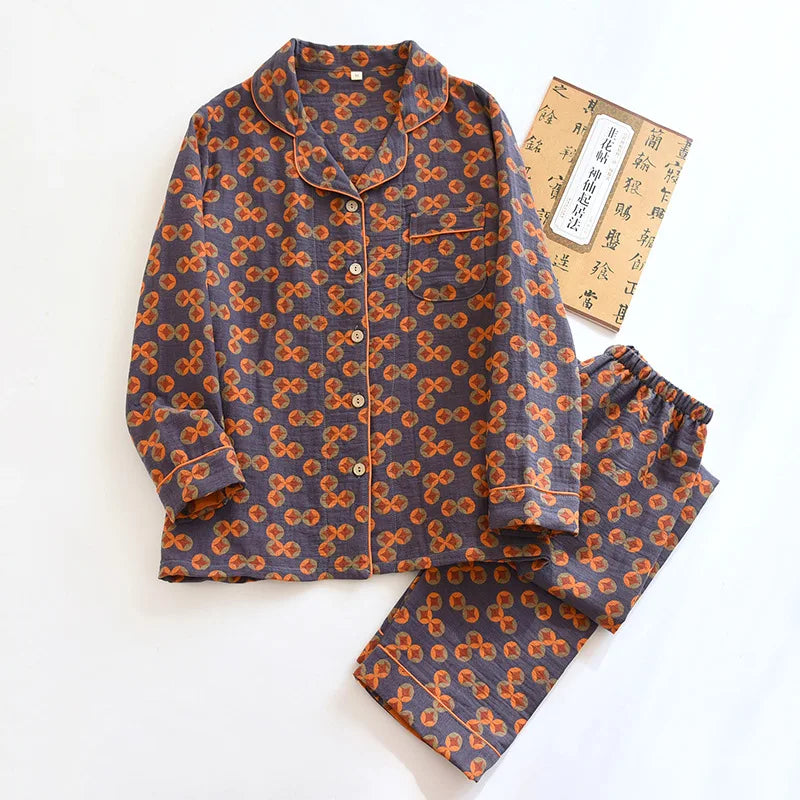 Renki Desenli Uzun Pijama Takımı