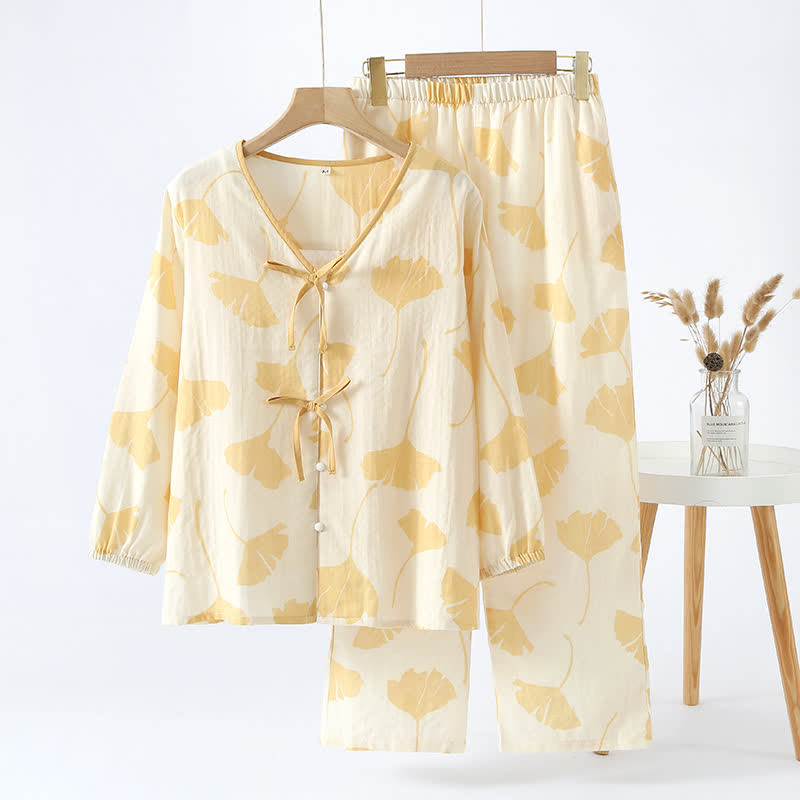 Ginkgo Bowknot Loungewear Set
