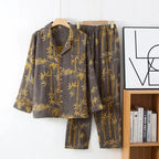 Uzun Kollu Desenli Pijama Takımı