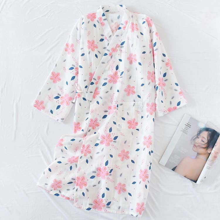 Floral Double Layer Cotton Nightdress