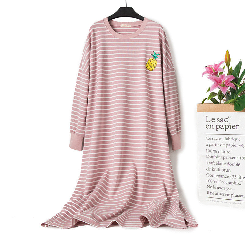 Striped Long Sleeve Nightdress