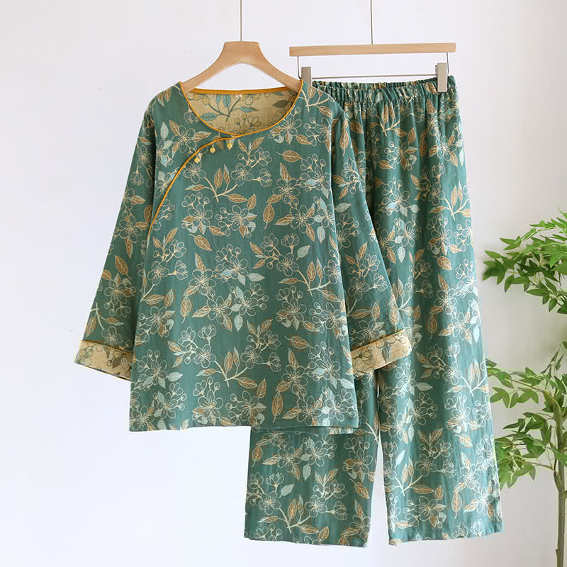 Green Floral Casual Set