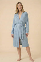Keten Triko Kimono - Mavi