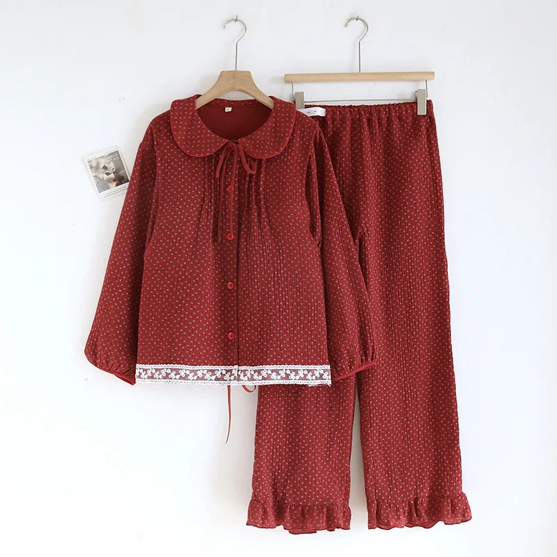 Fiyonk Detaylı Pamuklu Takım