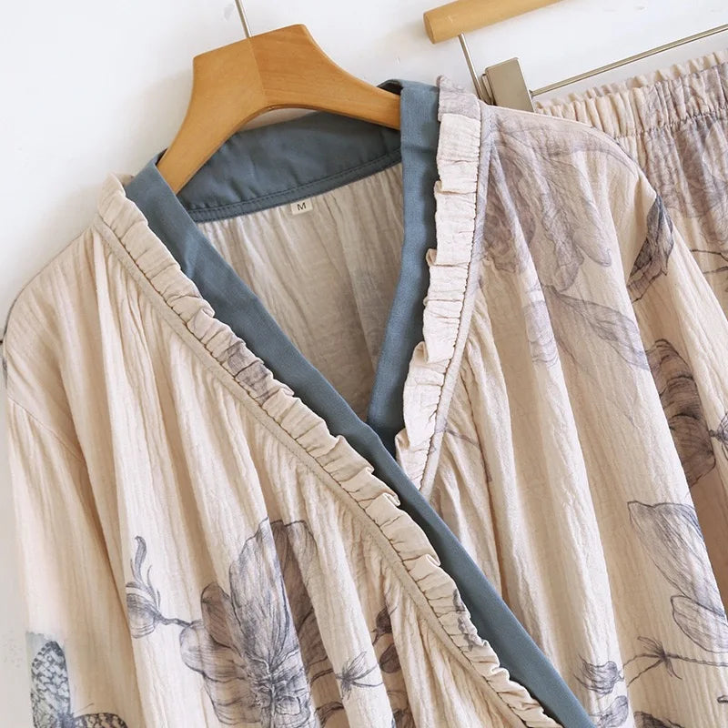 Kyoto Kelebek Pamuklu Kimono Takım