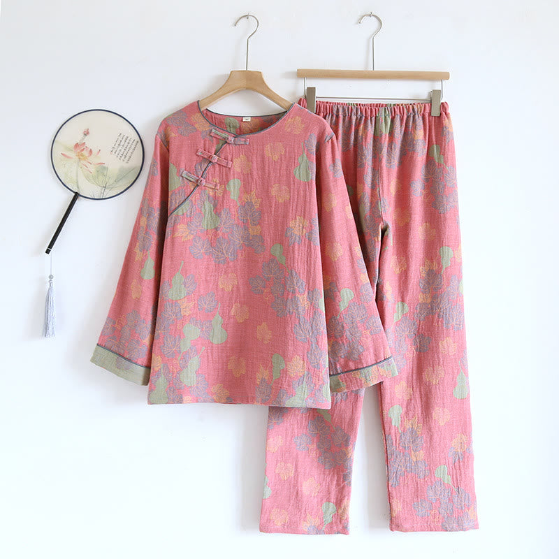 Vintage Elegant Soft Cotton Pajama Set