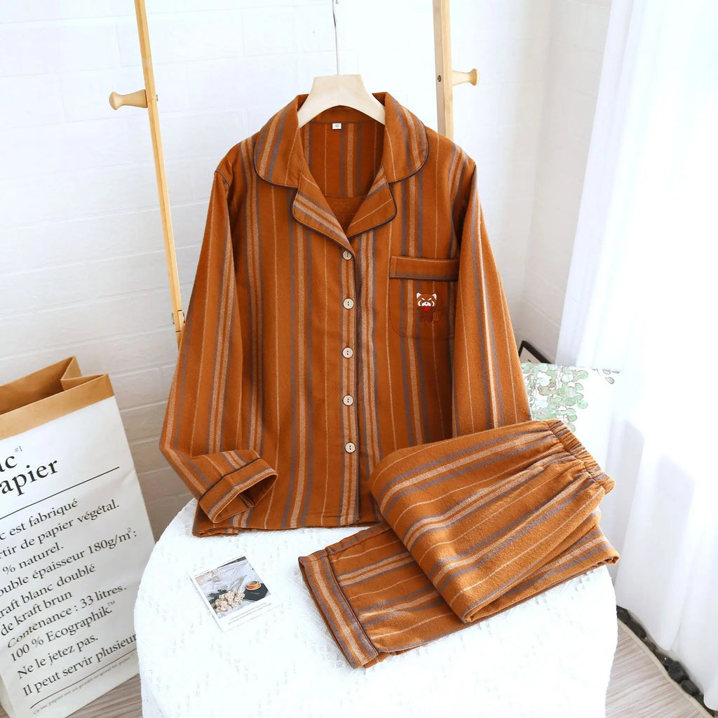 Denim Striped Pajama Set