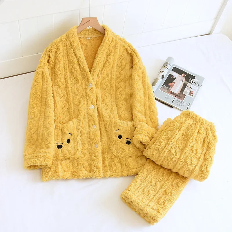 Sevimli Peluş Uzun Pijama Takımı