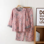 Leaf Jacquard Kimono Set