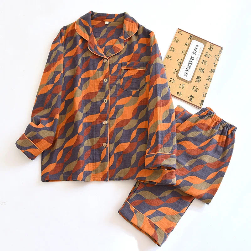 Renki Desenli Uzun Pijama Takımı