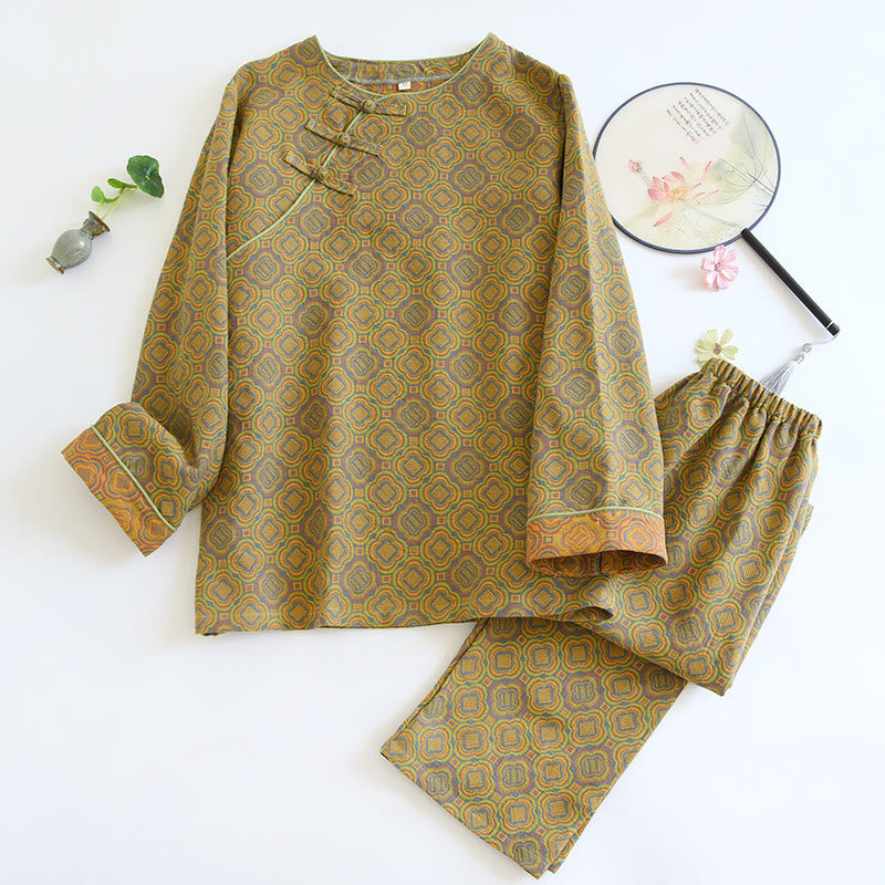 Retro Breathable Pajama Set