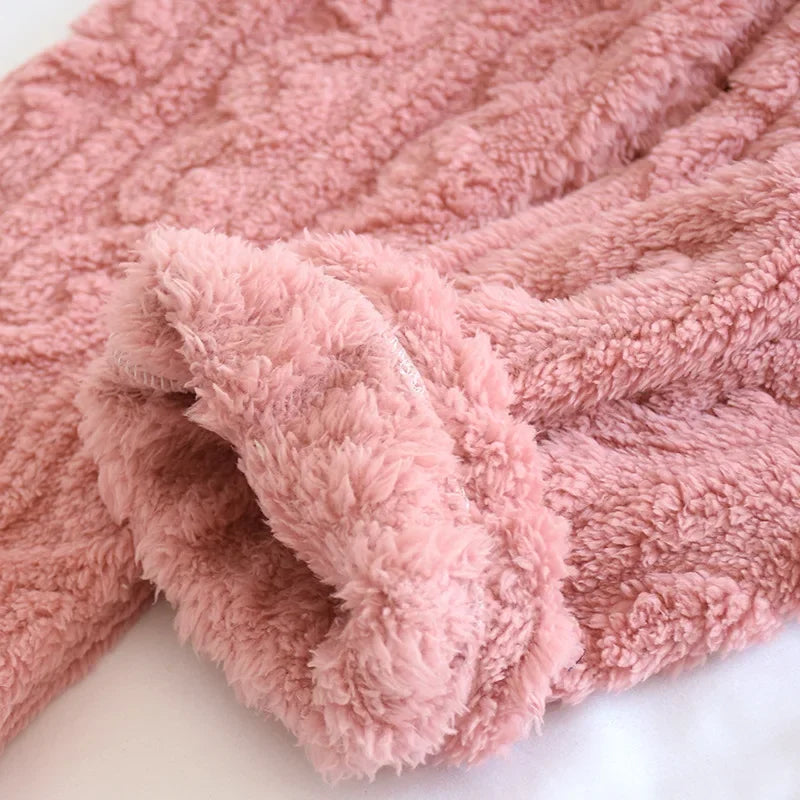 Sevimli Peluş Uzun Pijama Takımı