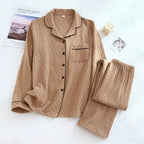 Uzun Nokta Desenli Pijama Takımı