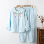 Çiçek İşlemeli Günlük Set