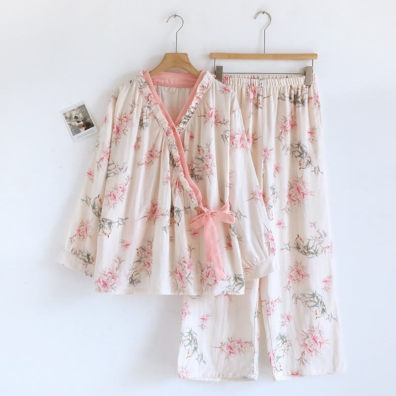Lily Flower Kimono Set