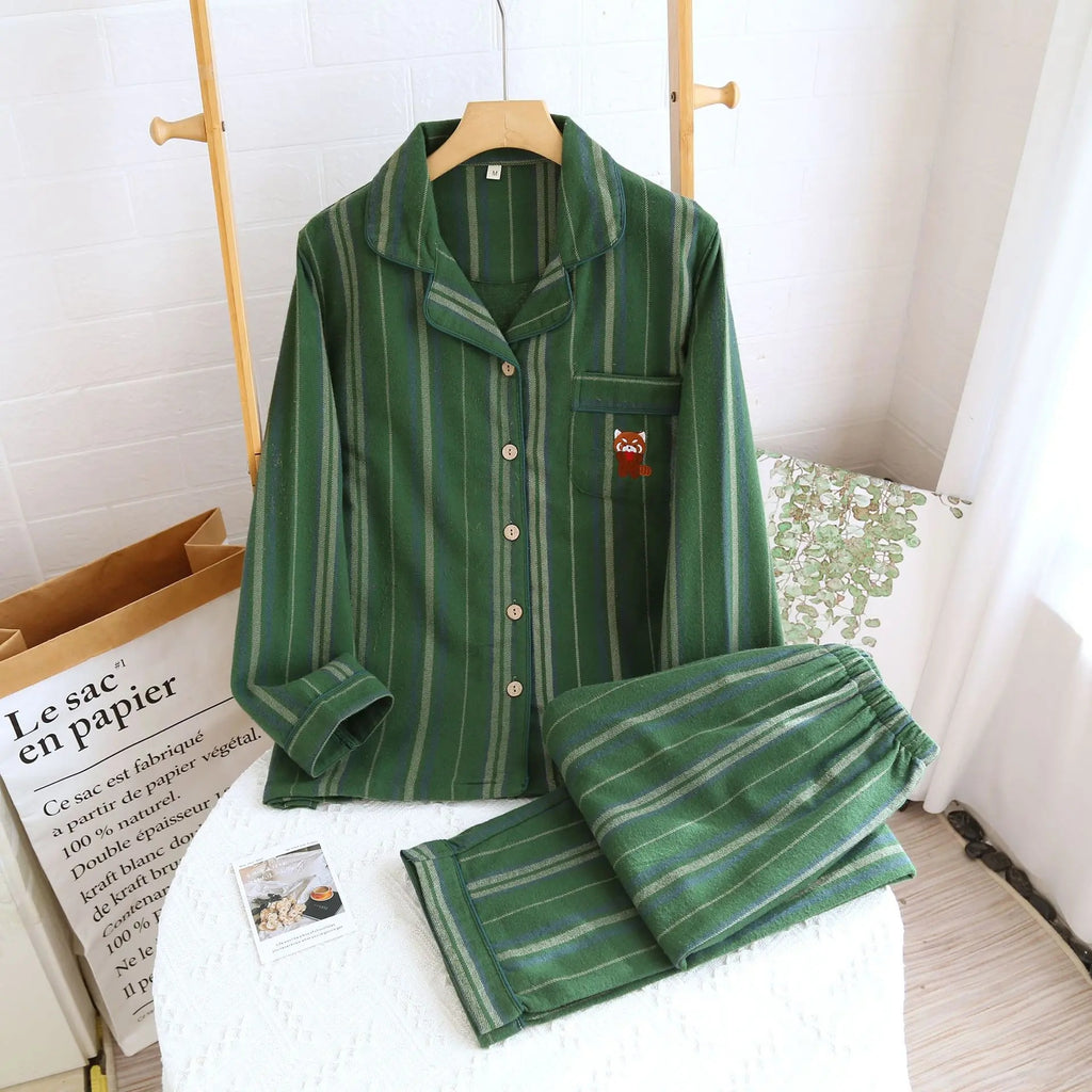 Denim Striped Pajama Set