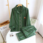 Denim Striped Pajama Set