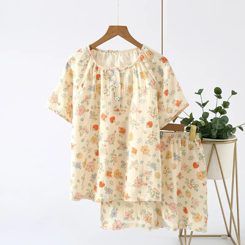 Kısa Retro Pijama Takımı