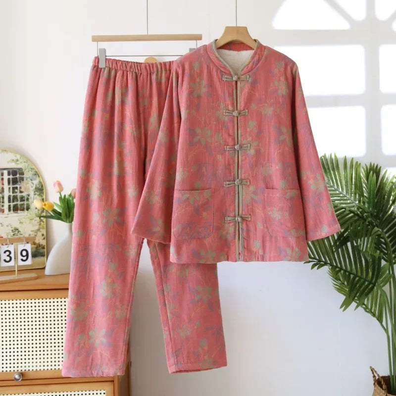 Fiyonk Düğmeli Loungwear Set