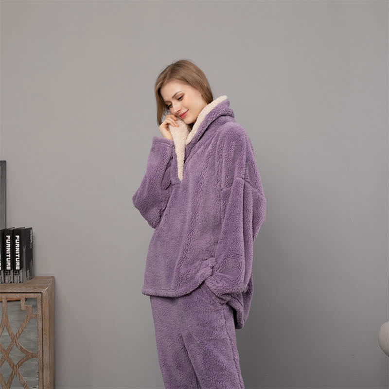 Sıcak Peluş Kışlık Pijama Takımı