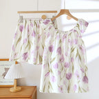 Pastoral Desenli Pamuklu Pijama Takımı