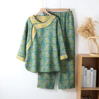 Floral Closure Cotton Pajama Set