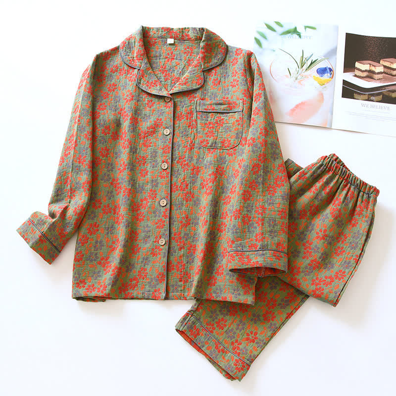 Luxury Floral Cotton Pajama Set