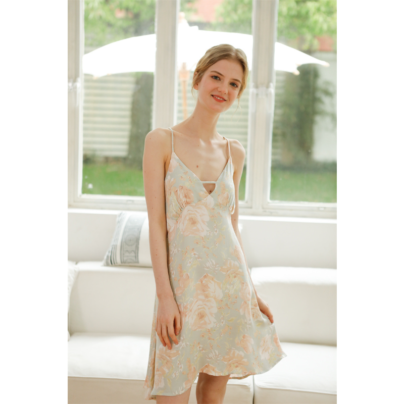 Flower Satin Nightdress