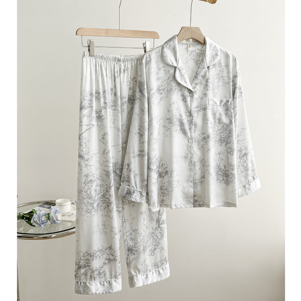 Gray Print Pajama Set
