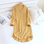 Striped Lapel Nightdress