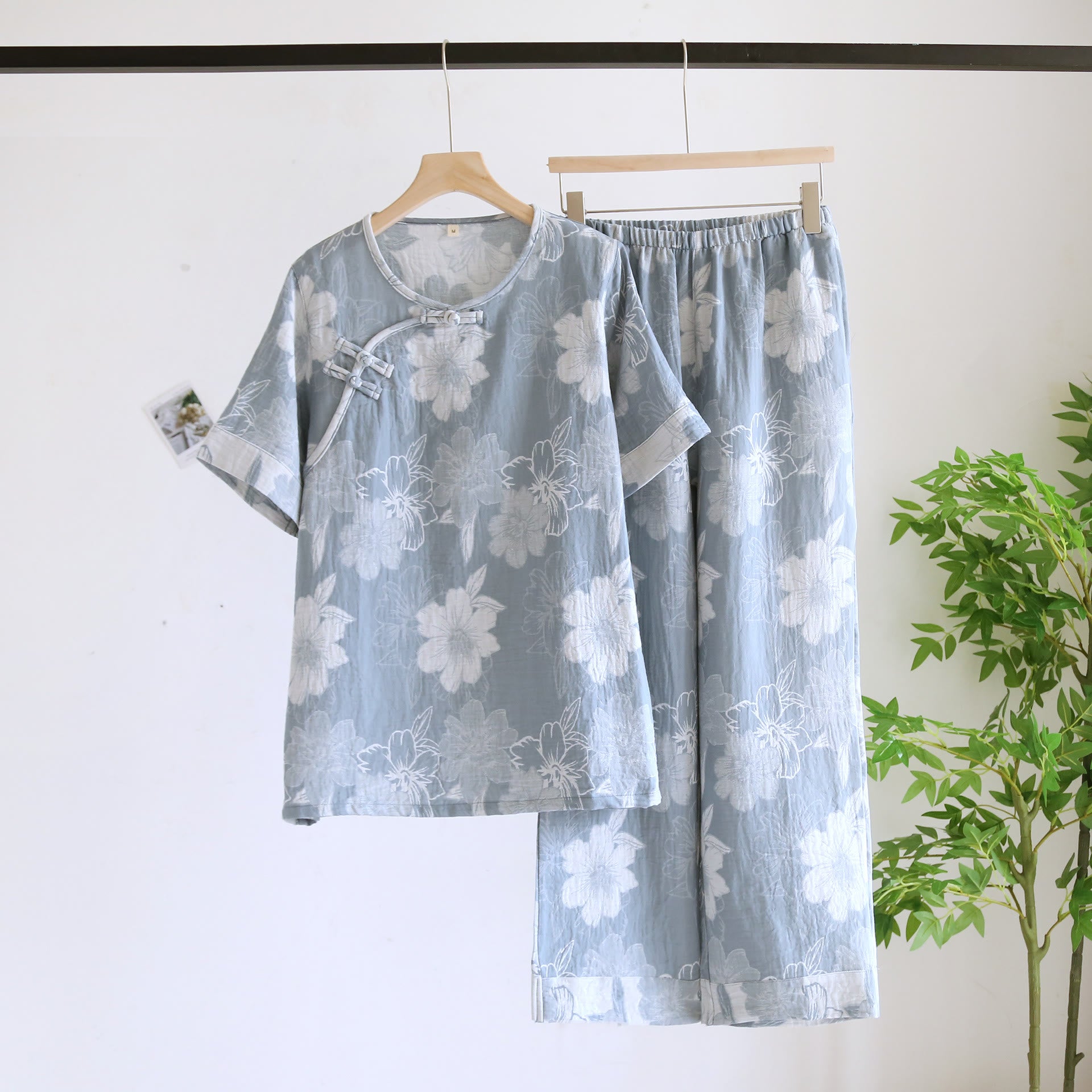 Leaf Short Sleeve Loungewear Set