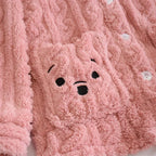 Sevimli Peluş Uzun Pijama Takımı