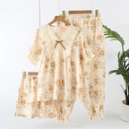 Dantel Detaylı Kısa Pijama Takımı (3 Parça)