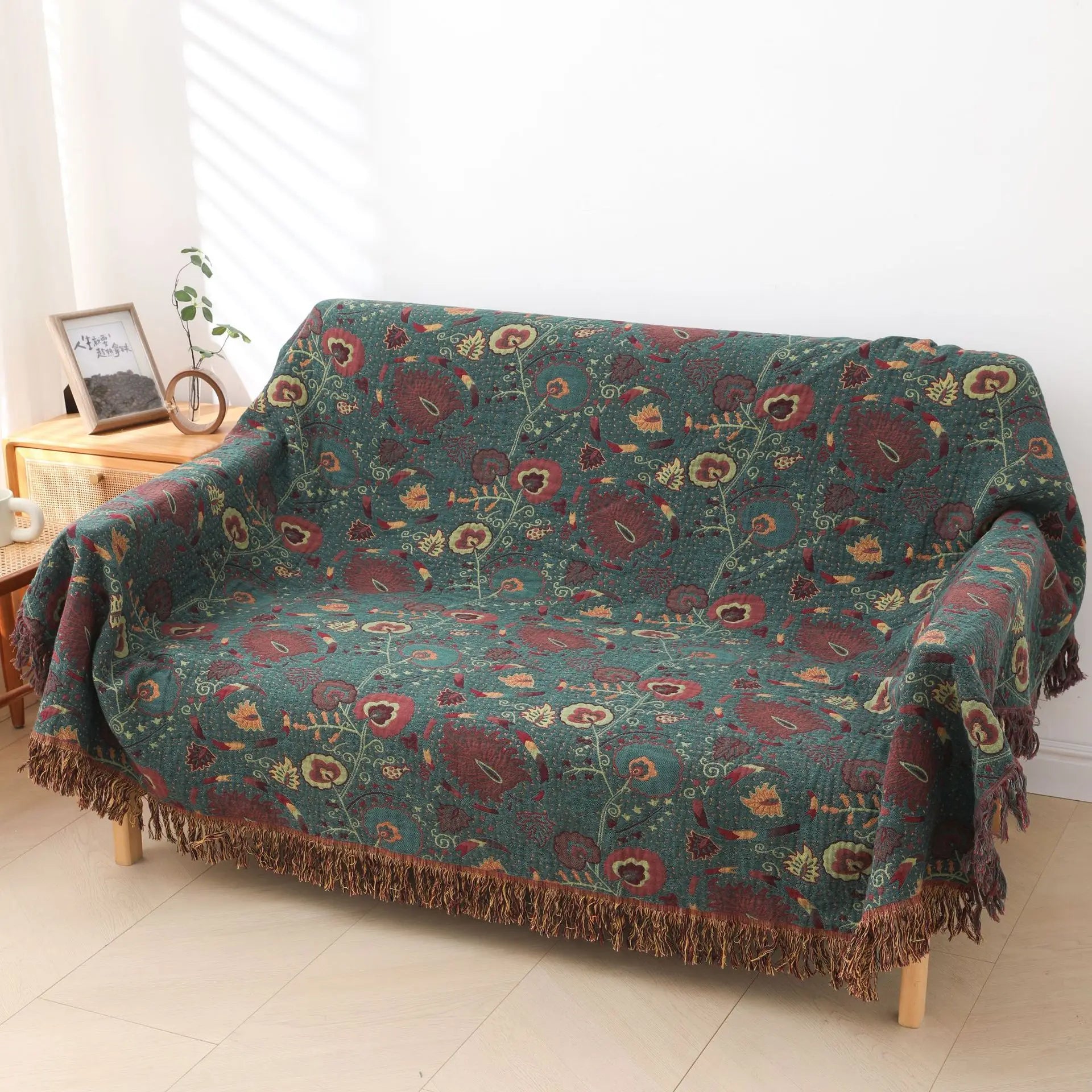 Çiçek Desenli Tül Pamuklu Havlu Battaniye