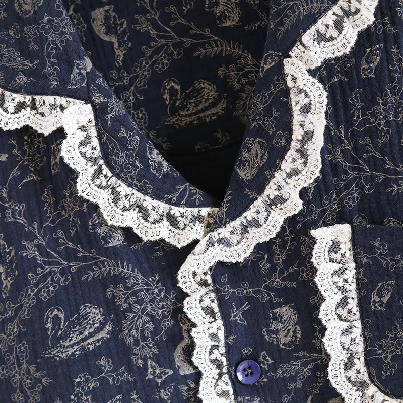 Rural Swan Flower Cotton Set