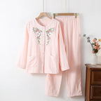 Çiçek İşlemeli Günlük Set