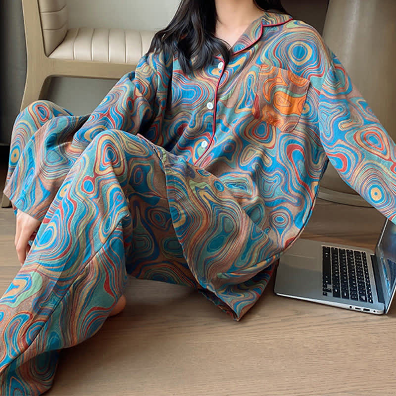 Plus Size Art Cotton Loungewear Set