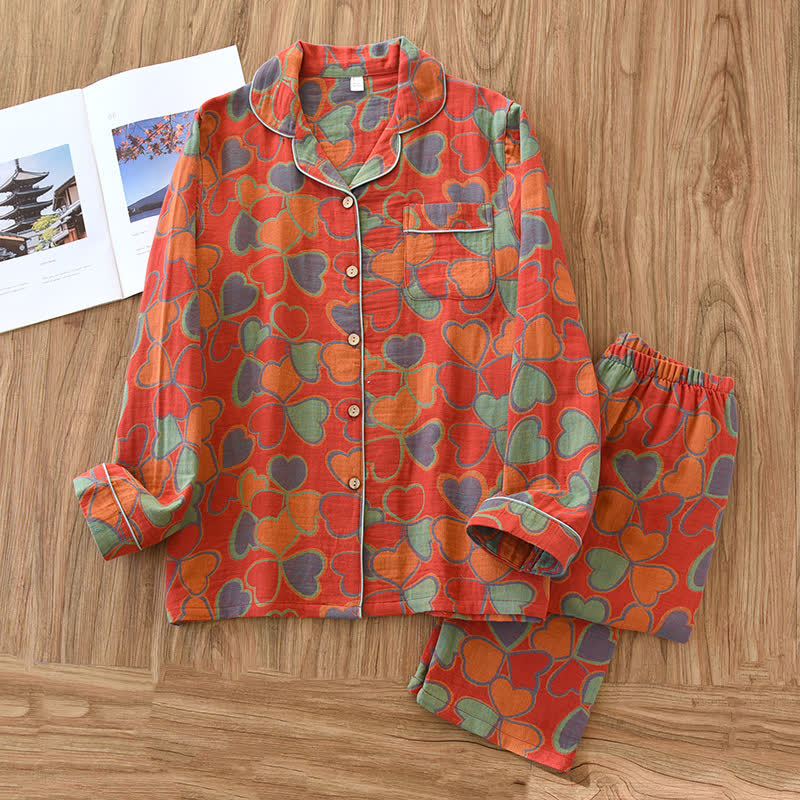 Heart Print Pajama Set