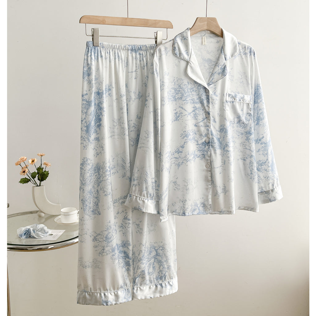 Gray Print Pajama Set