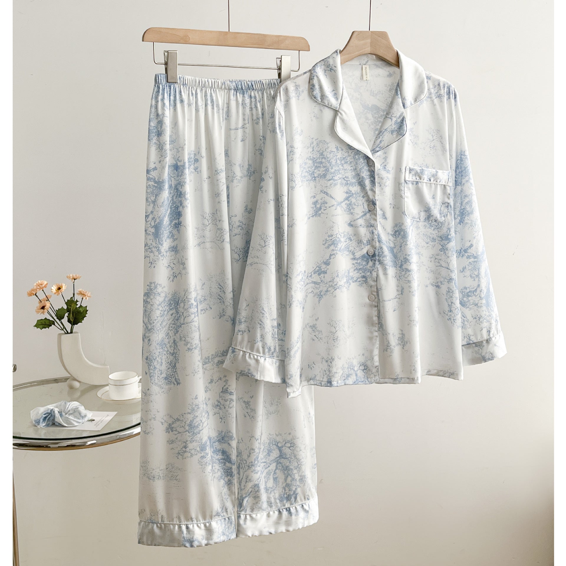 Gray Print Pajama Set