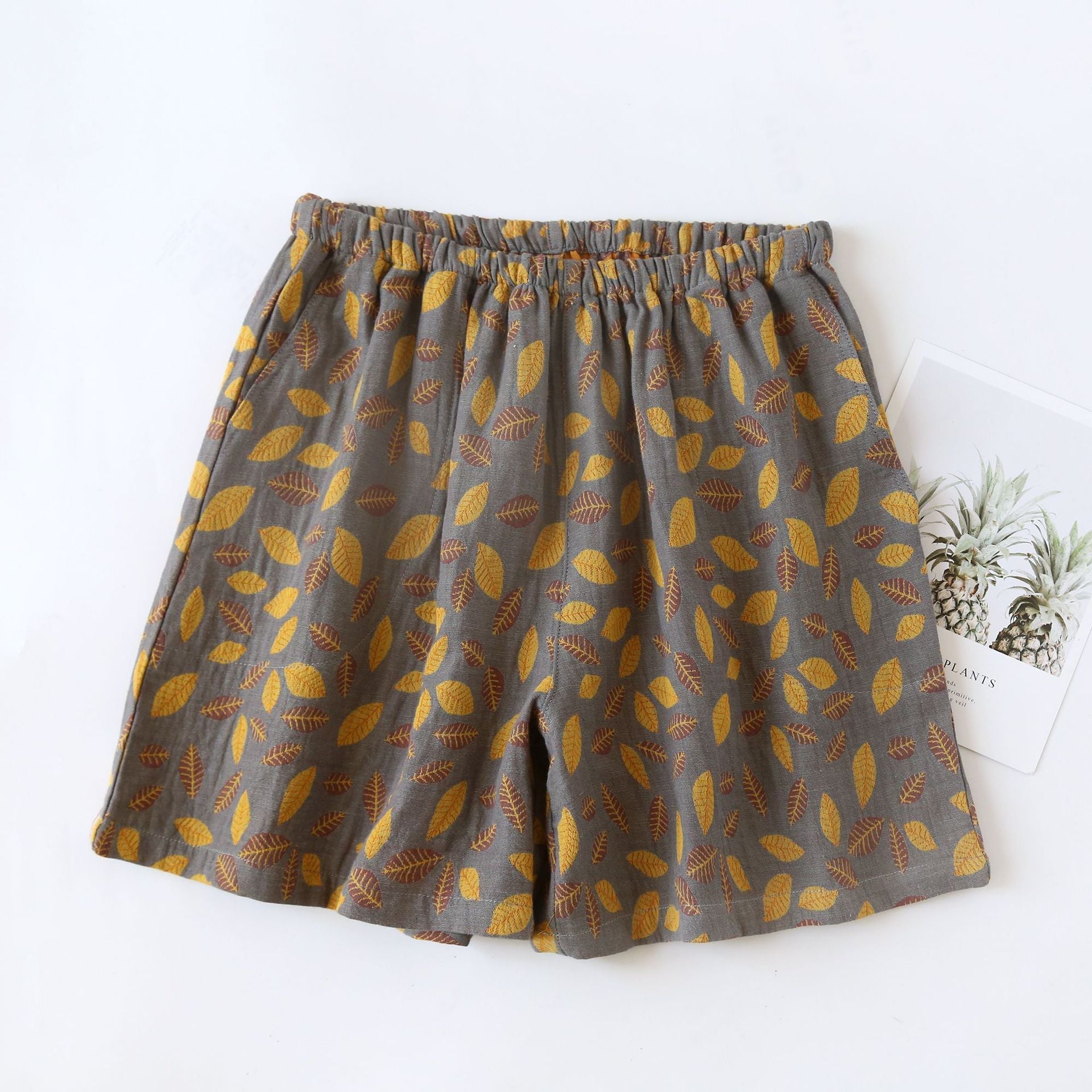 Floral Leaf Pajama Shorts