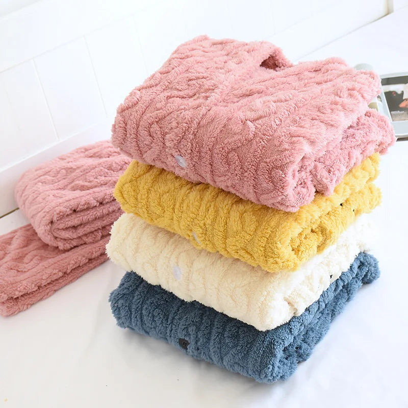 Sevimli Peluş Uzun Pijama Takımı