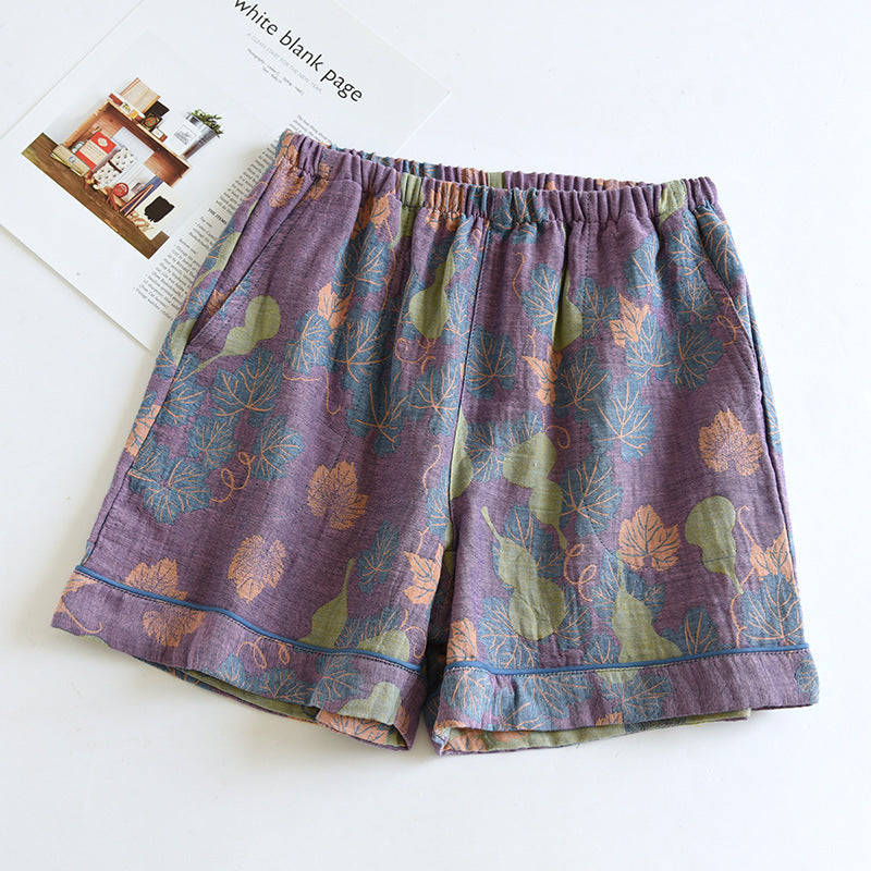Double Layers Cotton Pajama Shorts